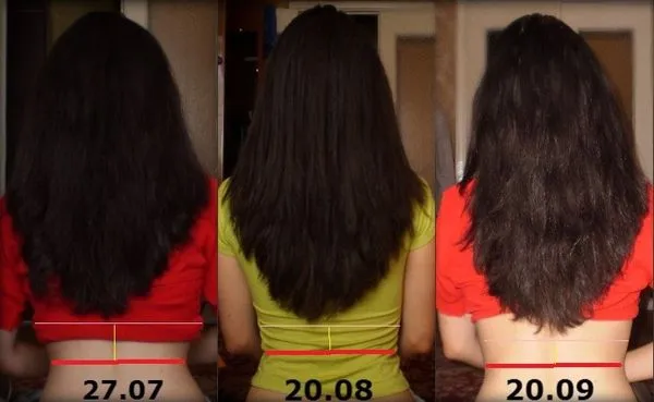 рост волос в месяц